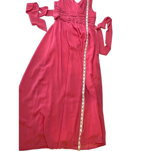 Rose Happy Womens A-Line Dress Sleeveless Ruched V-Neck Back Zip Pink Size 12 - Picture 5 of 8